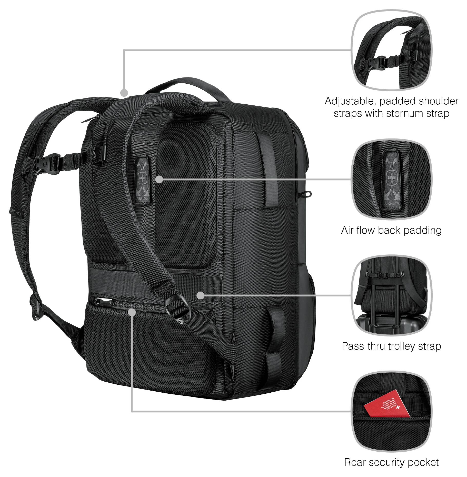 Wenger Notebook Rucksack Passend für maximal: 39,6cm (15,6") Schwarz