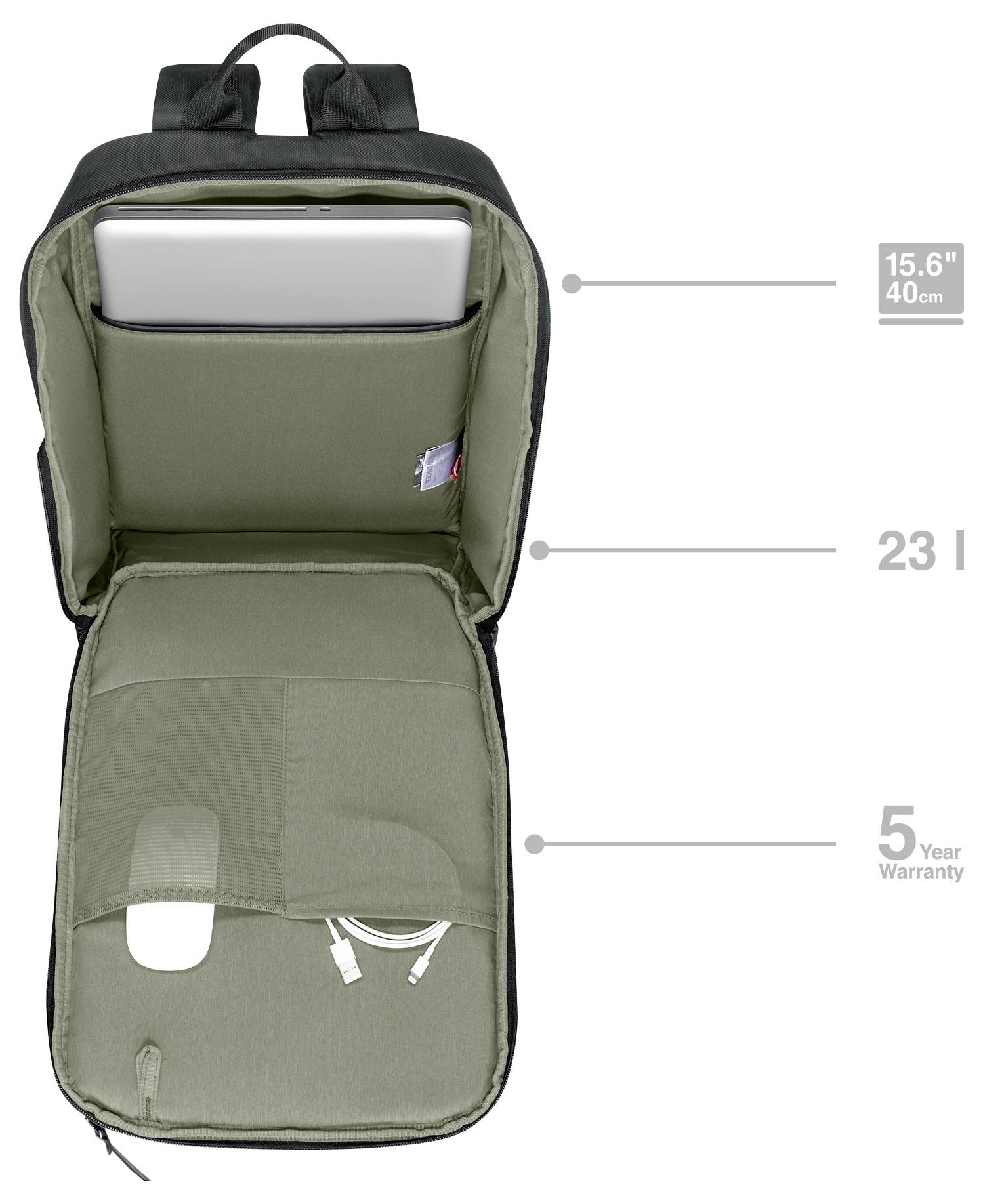 Wenger Notebook Rucksack Passend für maximal: 39,6cm (15,6") Schwarz