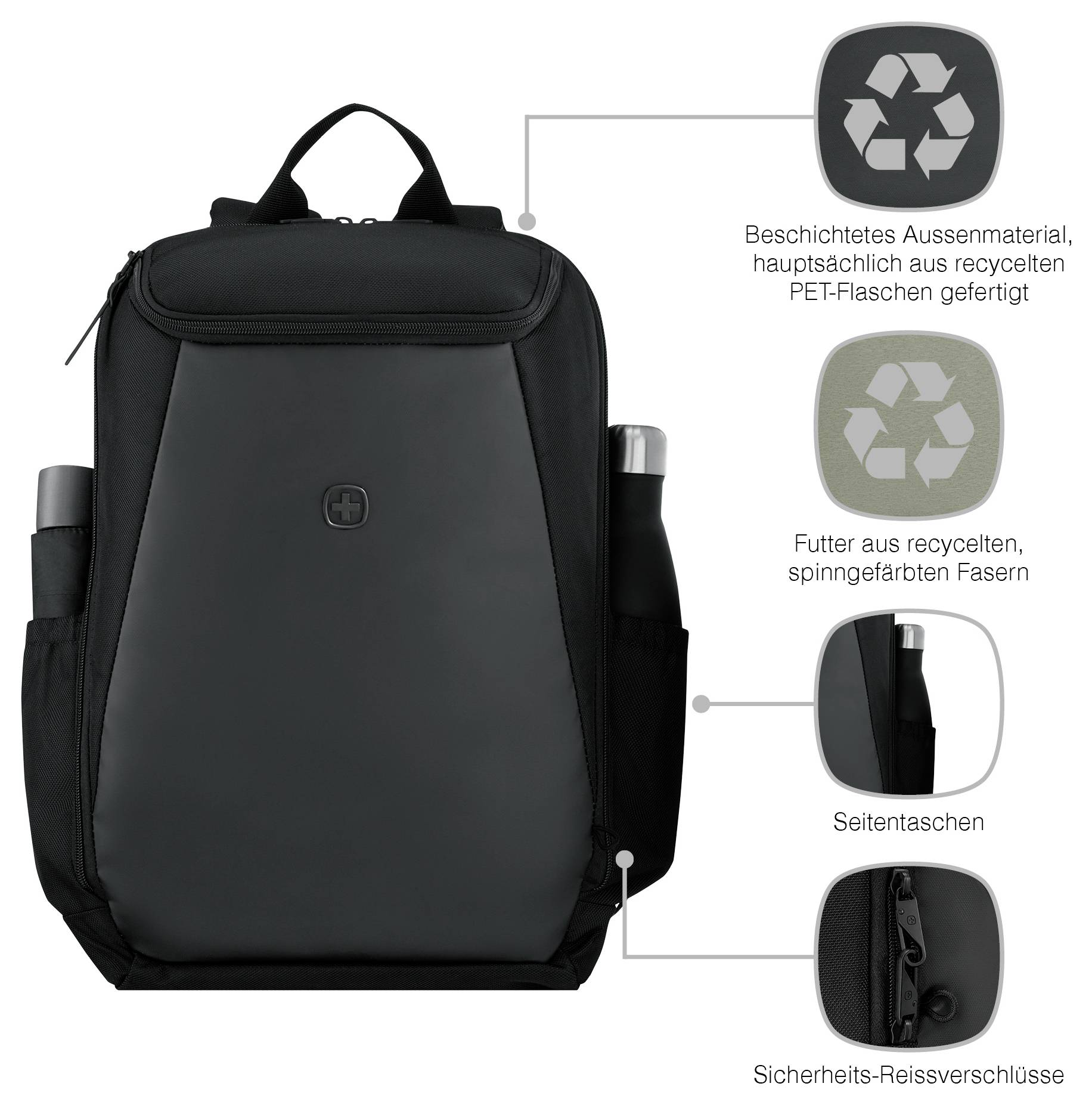 Wenger Notebook Rucksack Passend für maximal: 39,6cm (15,6") Schwarz