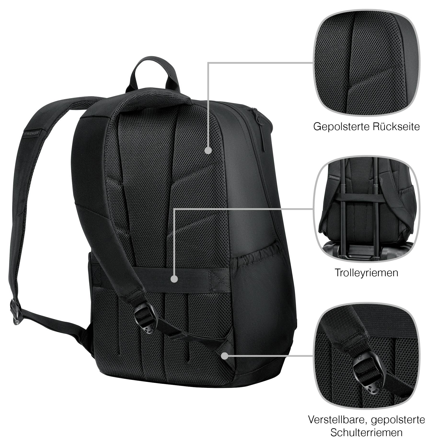 Wenger Notebook Rucksack Passend für maximal: 39,6cm (15,6") Schwarz