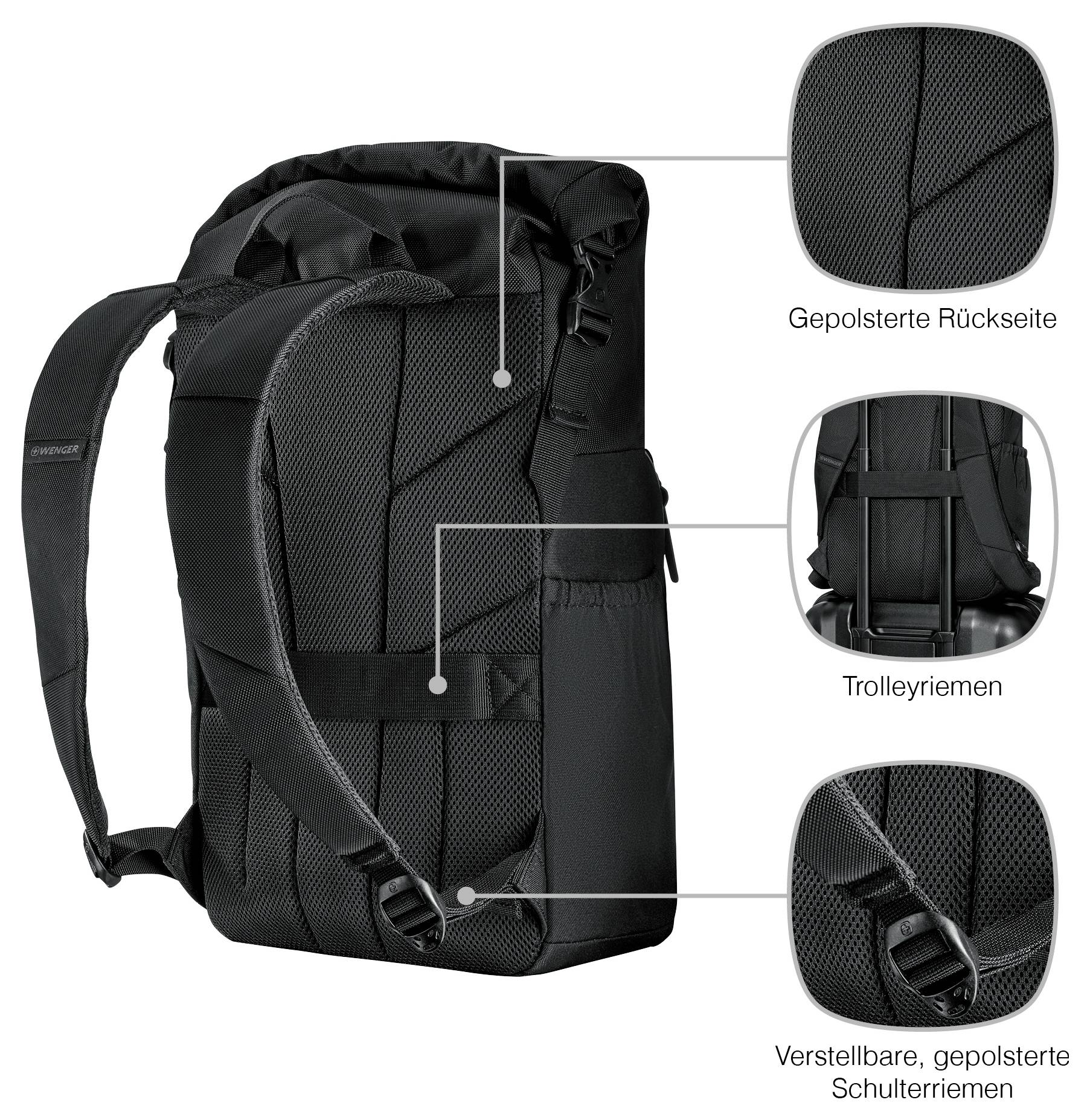Wenger Notebook Rucksack Passend für maximal: 39,6cm (15,6") Schwarz