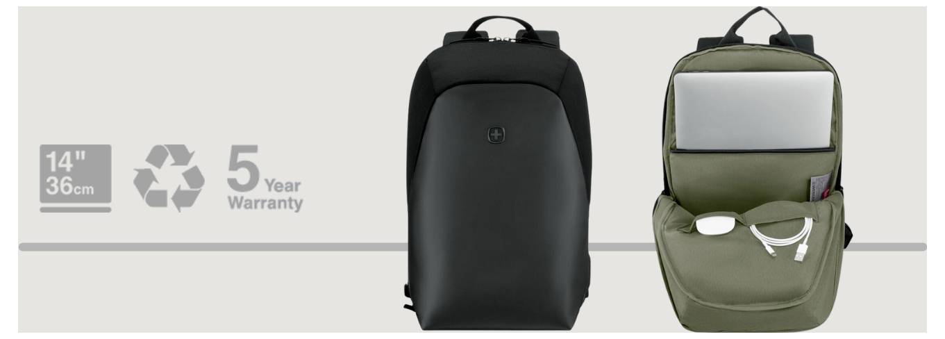 Wenger Notebook Rucksack Passend für maximal: 35,6cm (14") Schwarz