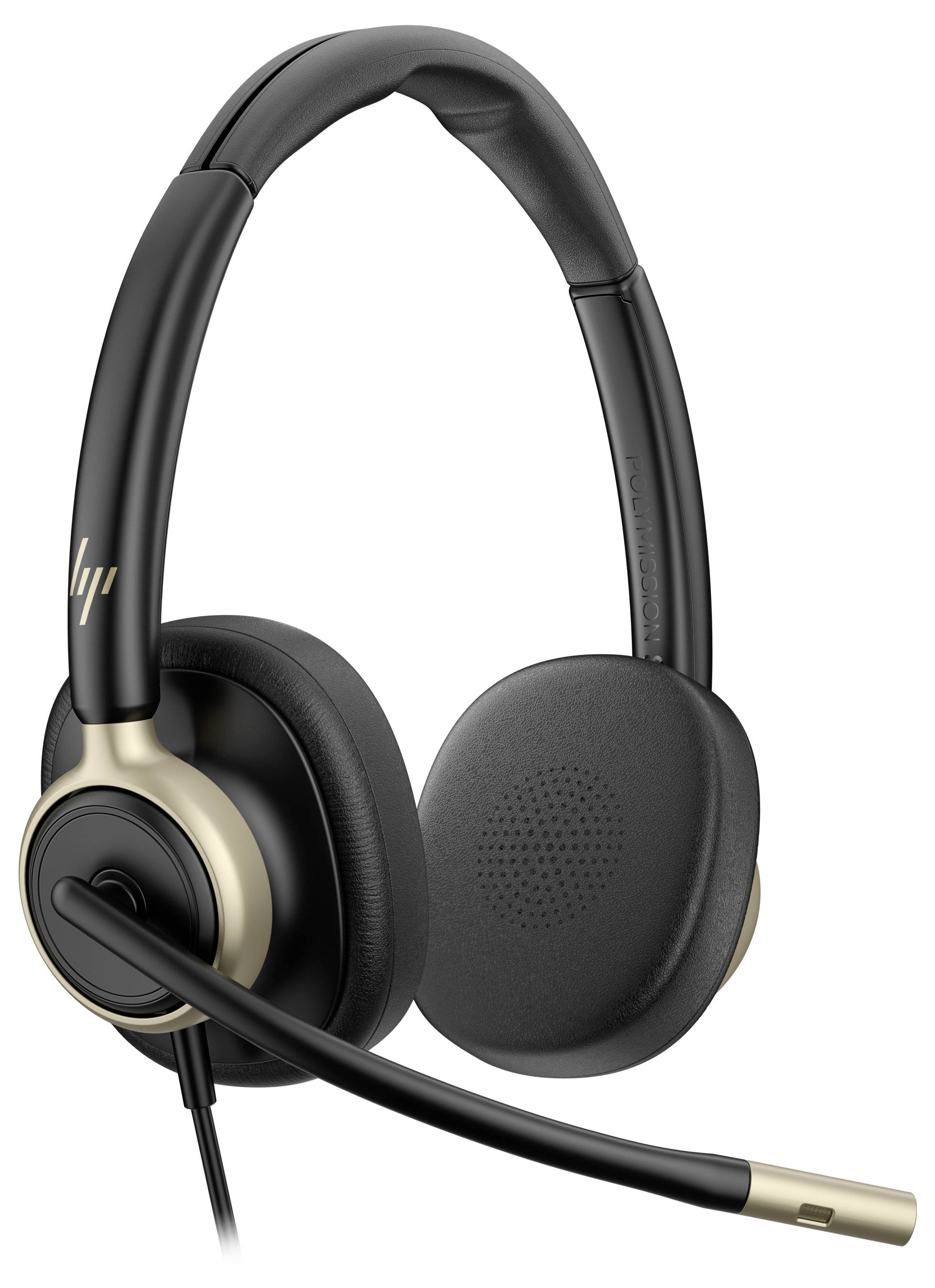 HP Poly Mission 825 USB Wired Headset On Ear Headset Schwarz