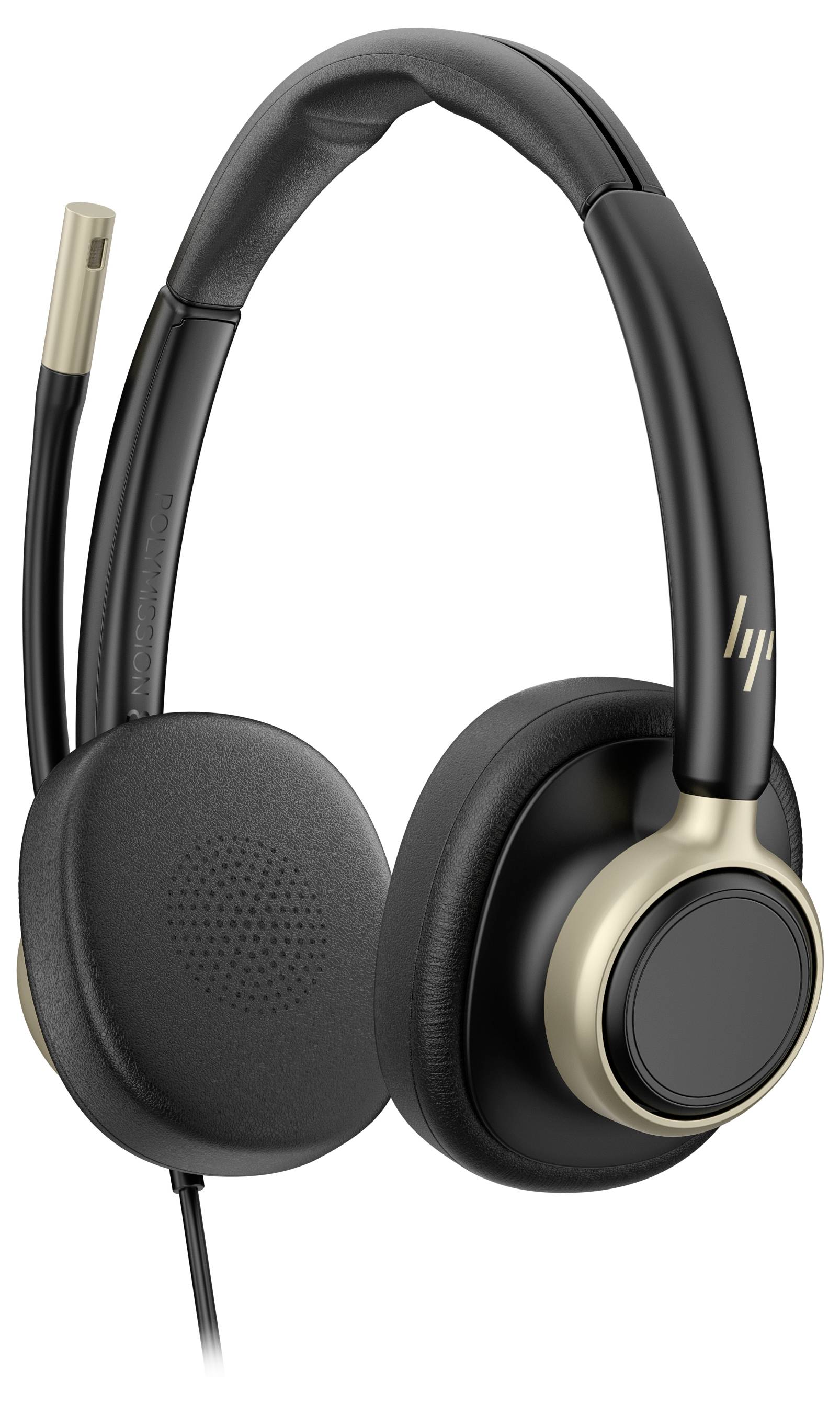 HP Poly Mission 825 USB Wired Headset On Ear Headset Schwarz