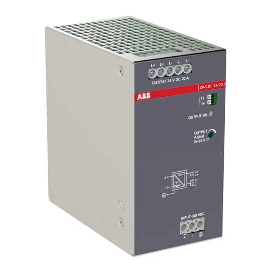 ABB DIN-Schienen-Stromversorgungsmodul mit Bezeichnung „OUTPUT 24 V DC 20 A