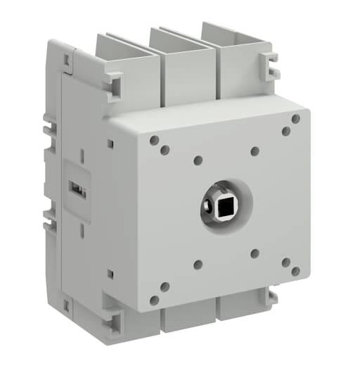 Graues elektrisches Schaltermodul mit rechteckiger Mittelöffnung und Befestigungslöchern, dargestellt in einer produktstilisierten isolierten Ansicht.