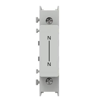 Graues Elektromodul mit einer vertikalen Linie zwischen zwei 
