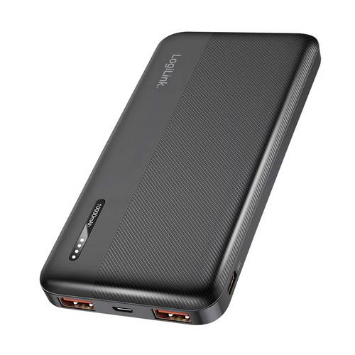 LogiLink PA0372 Powerbank 10000 mAh Fast Charge Li-Ion Schwarz Statusanzeige