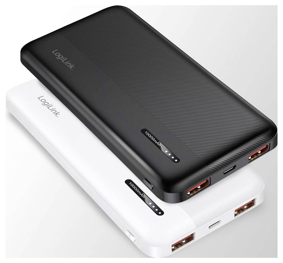 LogiLink PA0372 Powerbank 10000 mAh Fast Charge Li-Ion Schwarz Statusanzeige