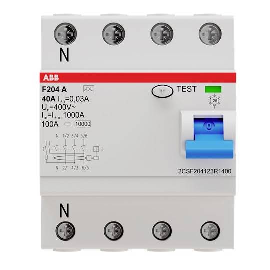 ABB 2CSF204123R1400 F204A-40/0,03L FI-Schutzschalter 40A 0.03A 400 V/AC