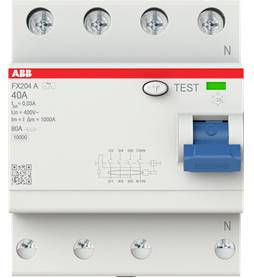 ABB 2CSF204165R1400 FX204 A-40/0.03 Fehlerstrom-Schutzschalter 40A 0.03A 400 V/AC