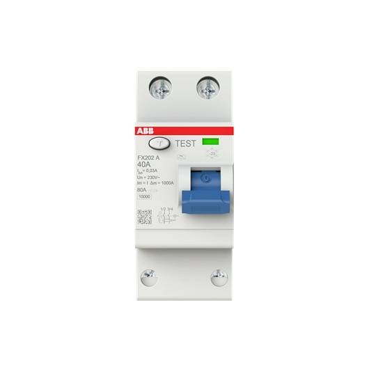 ABB 2CSF202165R1400 FX202 A-40/0.03 FI-Schutzschalter 40A 0.03A 230 V/AC