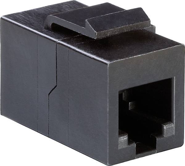 Schwarzes Kunststoff-Ethernet-Netzwerkkabel-Verbindungselement mit RJ45-Buchsen
