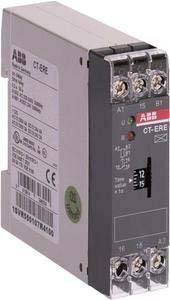 ABB CT-E Serie Zeitrelaismodul mit drei Schraubklemmen oben und unten, beschriftete Frontplatte und Statusanzeigen.