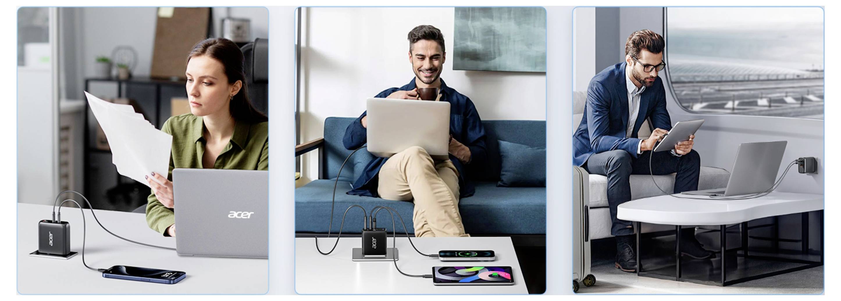 Acer USB Ladegerät 100W USB PD Schwarz GaN