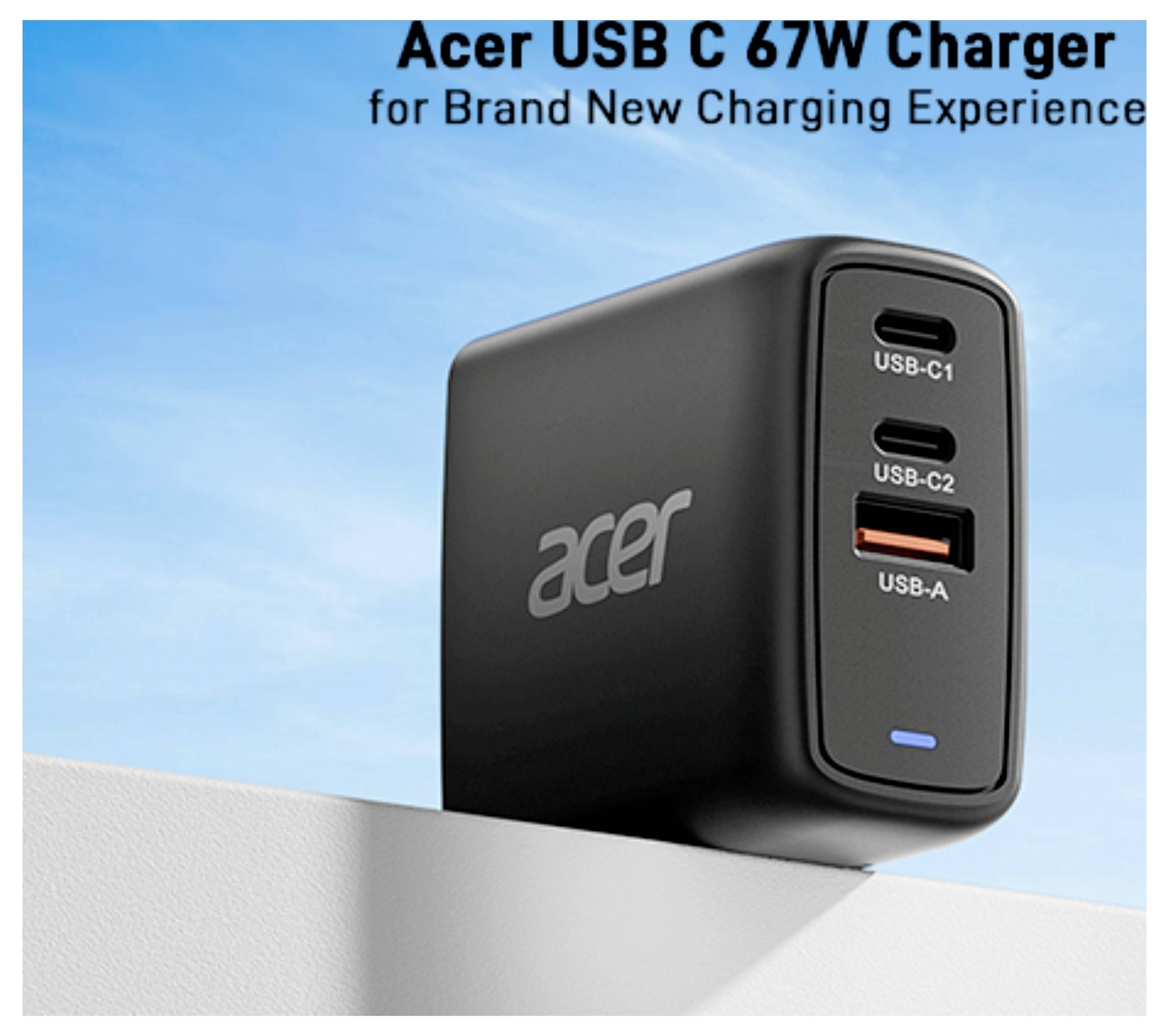 Acer USB Ladegerät 100W USB PD Schwarz GaN