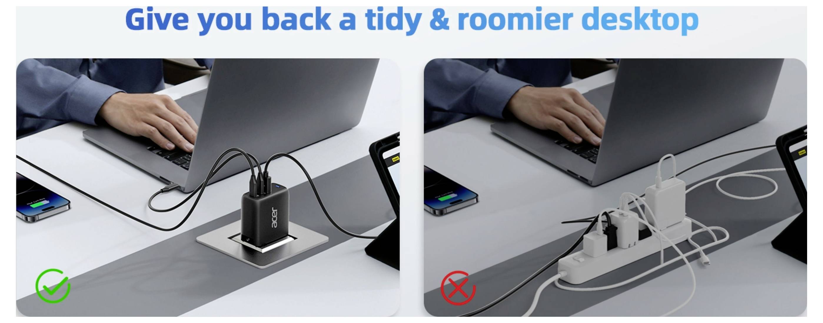 Acer USB Ladegerät 100W USB PD Schwarz GaN