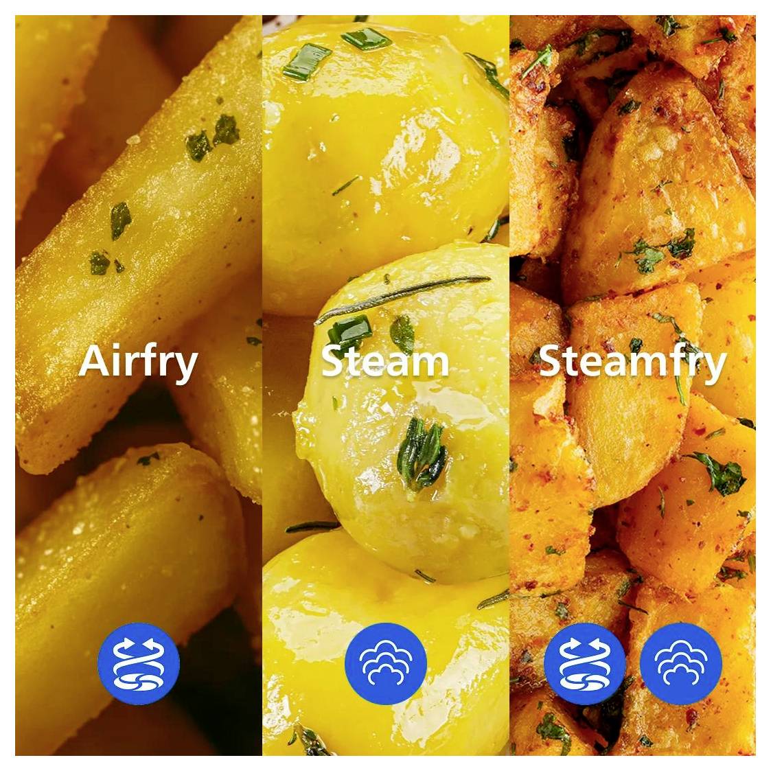 Vergleich von Kartoffelgarmethoden: „Airfry