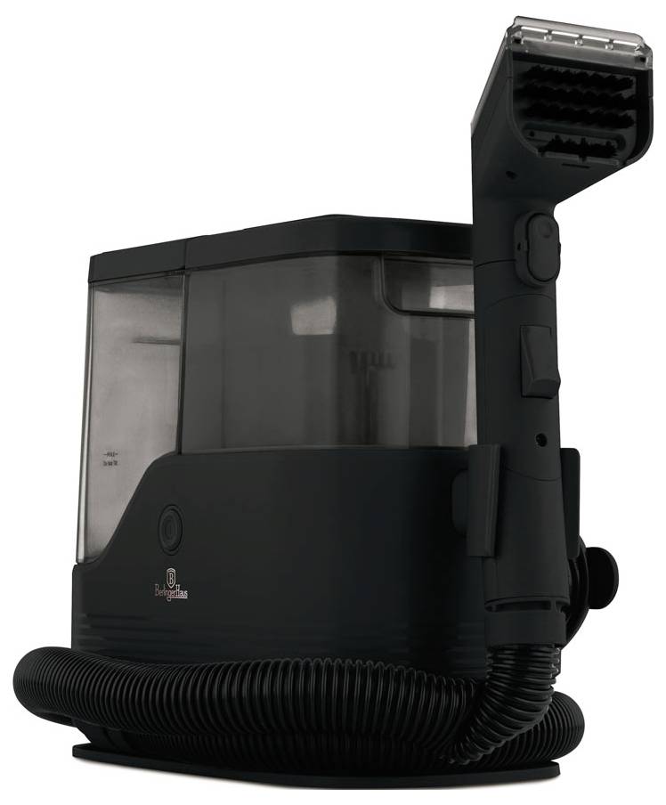 Tragbarer schwarzer 3D-Scanner mit geripptem Basis-Dock, gezeigt auf einem einfachen Hintergrund.