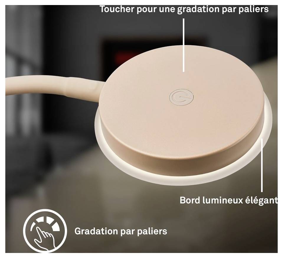 Touch-empfindliche runde Lichtsteuerung mit den Bezeichnungen „Gradation par paliers