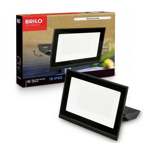 BRILONER LED Floodlight Outdoor Wall Light 50W 4500lm Security Garage IP65 in Black