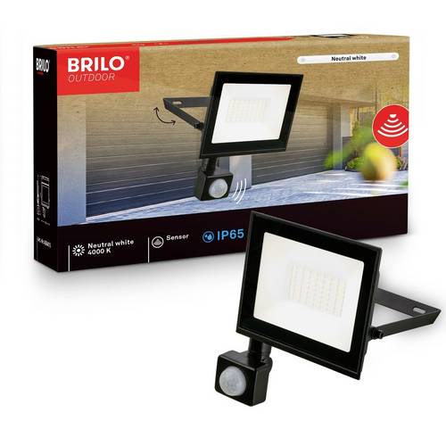 BRILONER Black LED Floodlight Outdoor Wall Light Motion Sensor Security IP65