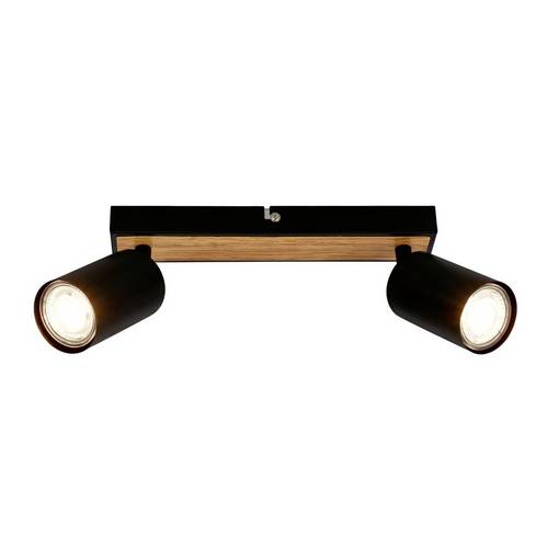 Briloner TIB 2172024 Deckenstrahler LED GU10 9 W Schwarz, Holz