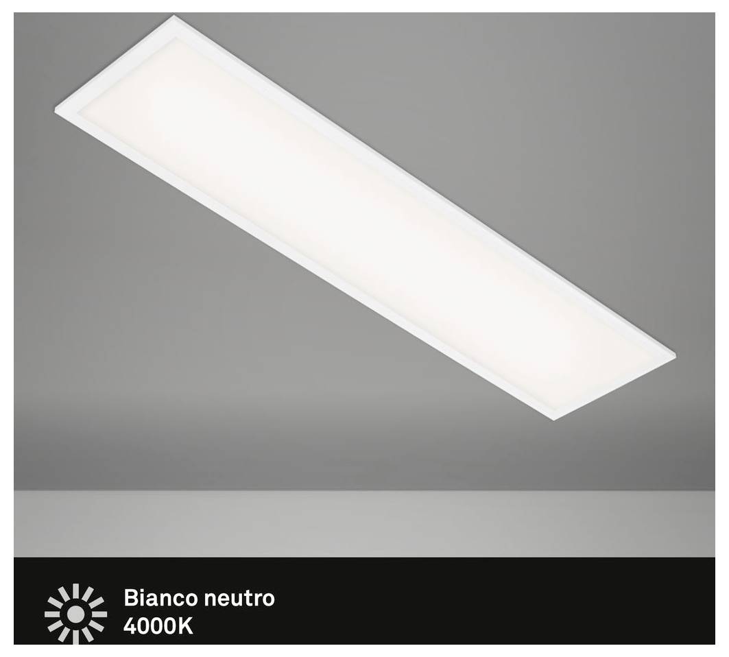 Rechteckige weiße LED-Deckenleuchte, mit dem Etikett „Bianco neutro 4000K