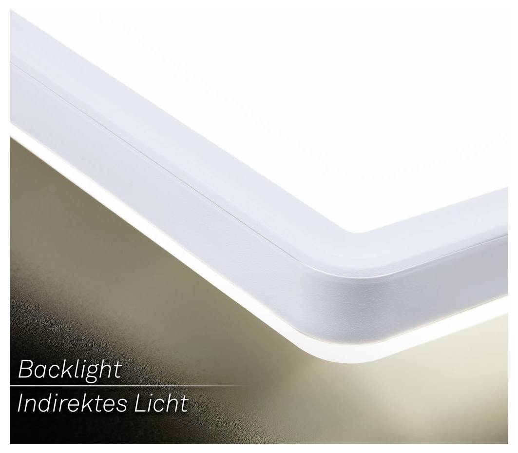 Nahaufnahme einer beleuchteten Paneelkante, die „Backlight
