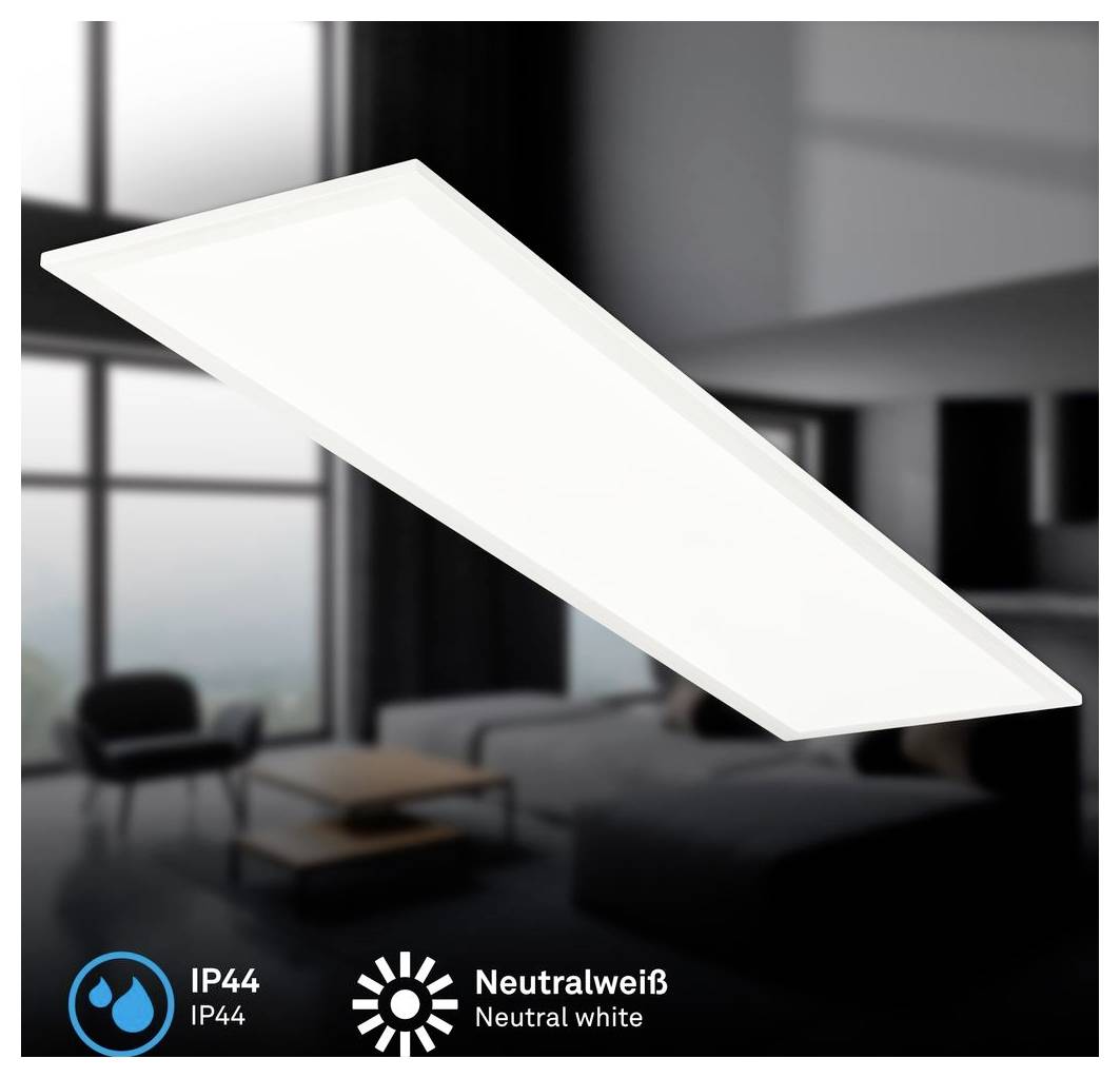 Weißes rechteckiges LED-Deckenflächenlicht mit IP44-Kennzeichnung und „Neutralweiß