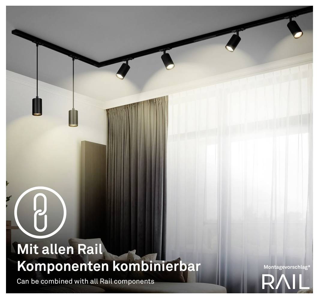 Briloner Schienen-Komplett-System 1phasig GU10 Schwarz