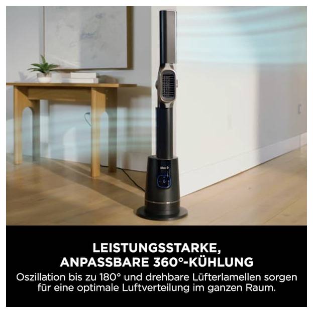 Shark Shark TH200EU Turboblade Standventilator 2200 W Anthrazit, Gold Oszillierend, mit Fernbedienung, mit Heizfunktion