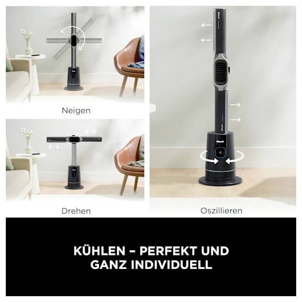 Shark Shark TH200EU Turboblade Standventilator 2200 W Anthrazit, Gold Oszillierend, mit Fernbedienung, mit Heizfunktion
