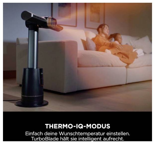 Shark Shark TH200EU Turboblade Standventilator 2200 W Anthrazit, Gold Oszillierend, mit Fernbedienung, mit Heizfunktion