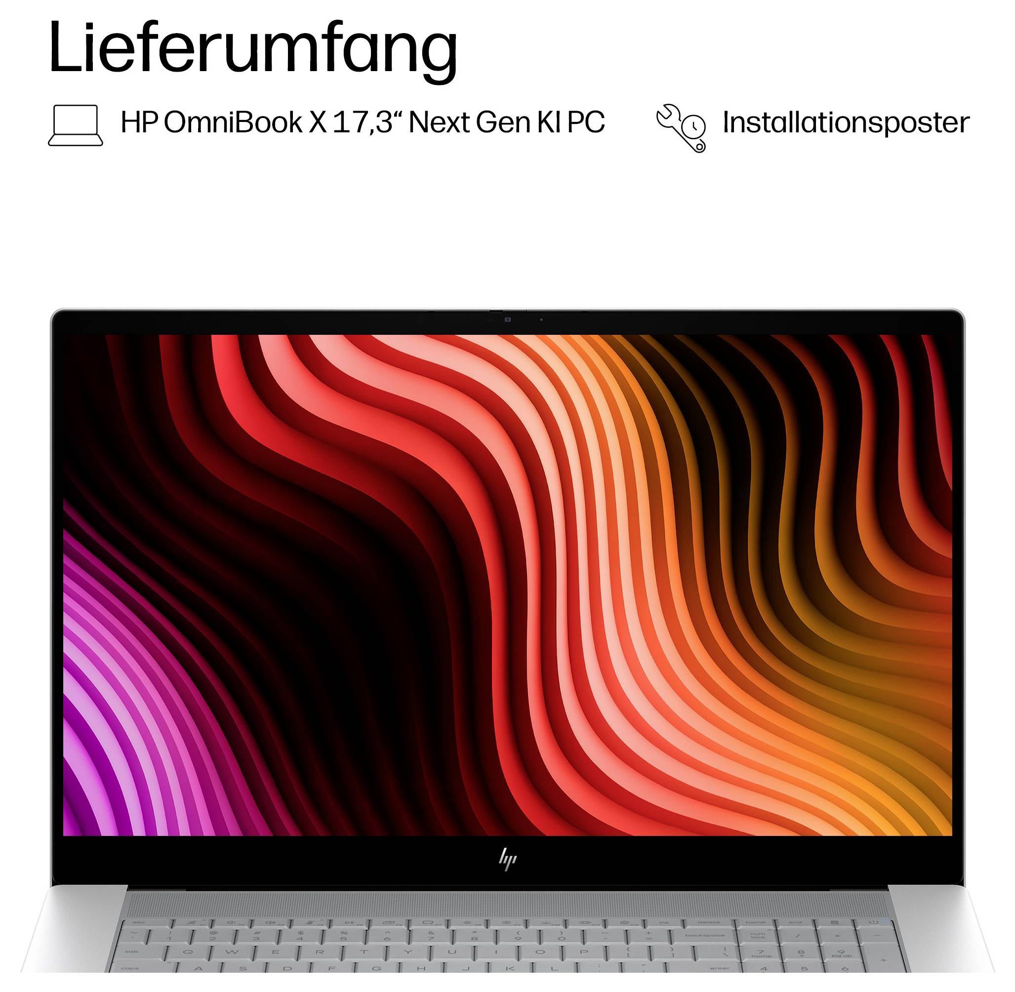 HP Notebook 43.9cm (17.3 Zoll) Full HD 16GB RAM 1TB SSD Deutsch, QWERTZ Intel Intel-Grafik Silber DH9F4EA