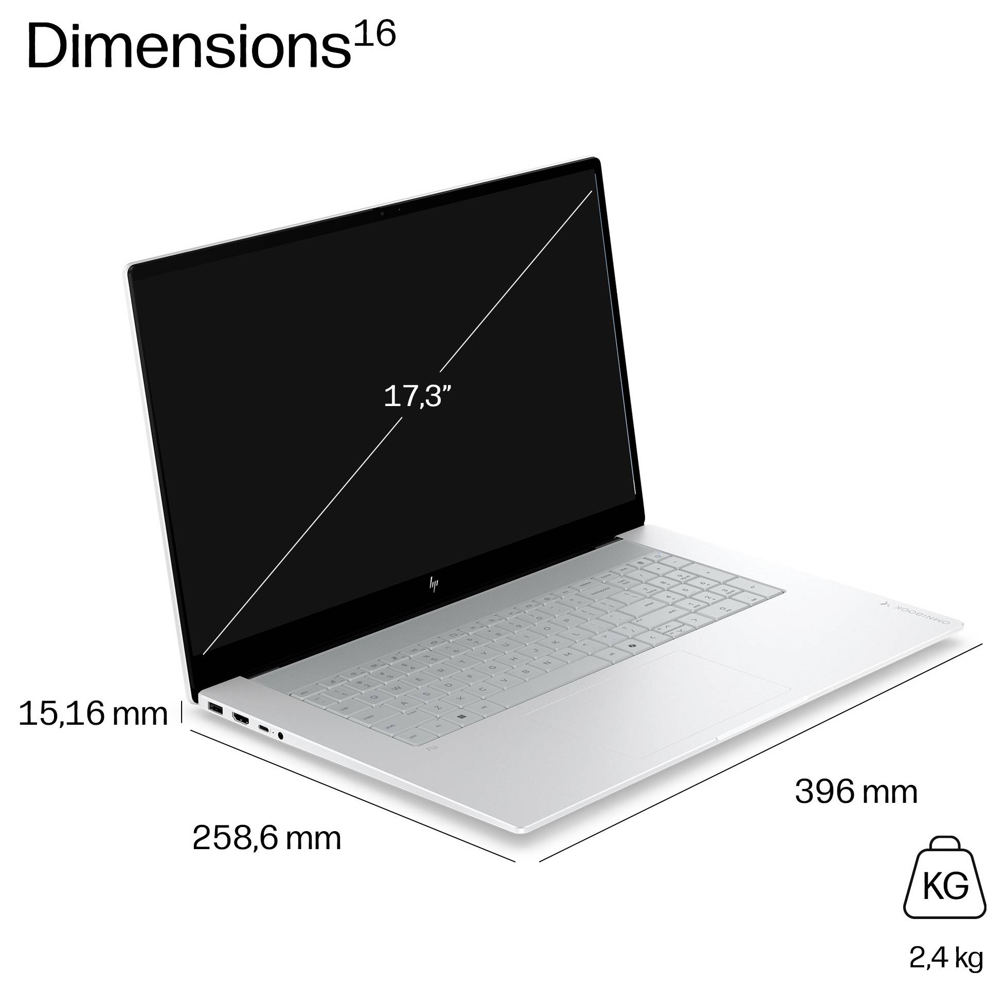 HP Notebook 43.9cm (17.3 Zoll) Full HD 16GB RAM 1TB SSD Deutsch, QWERTZ Intel Intel-Grafik Silber DH9F4EA