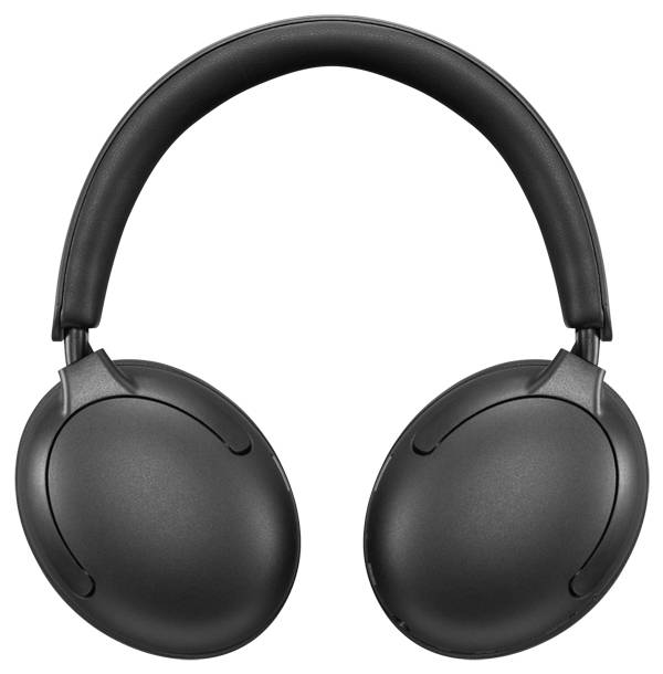 Schwarze kabellose Over-Ear-Kopfhörer auf weißem Hintergrund.