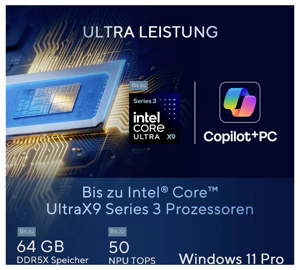 Asus Notebook 35.6cm (14 Zoll) WQXGA+ 356H 32GB RAM 1TB SSD Deutsch, QWERTZ Intel Intel-Grafik Grau 90NX09J2-M00640