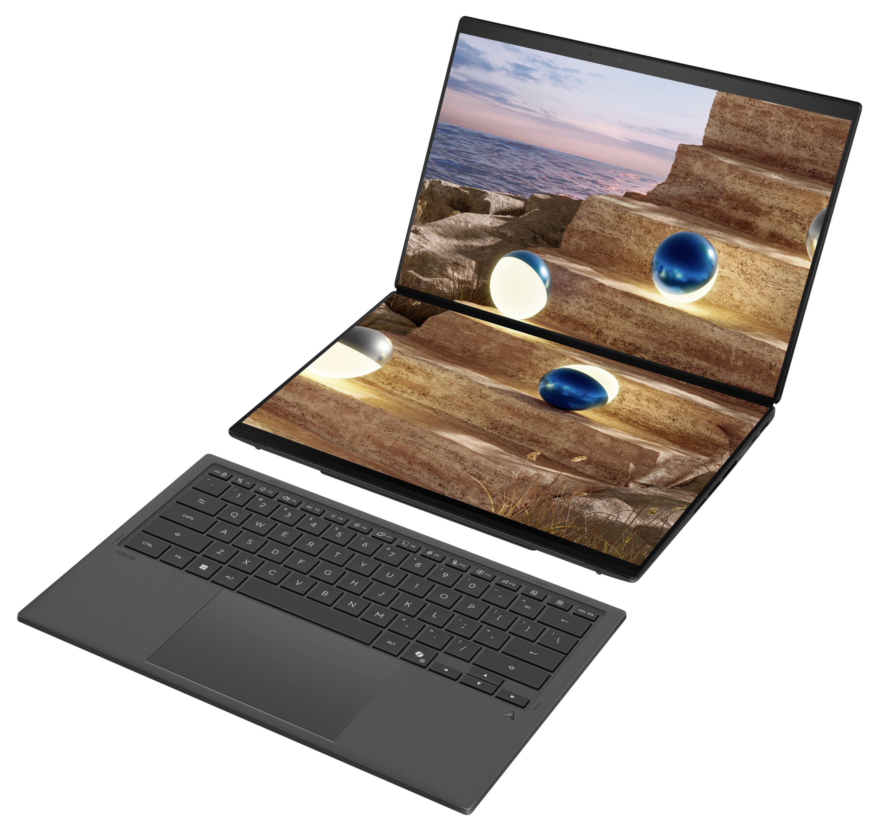 Asus Notebook 35.6cm (14 Zoll) 3K 386H 32GB RAM 1TB SSD Deutsch, QWERTZ Intel Intel-Grafik Grau 90NB16V1-M00SK0