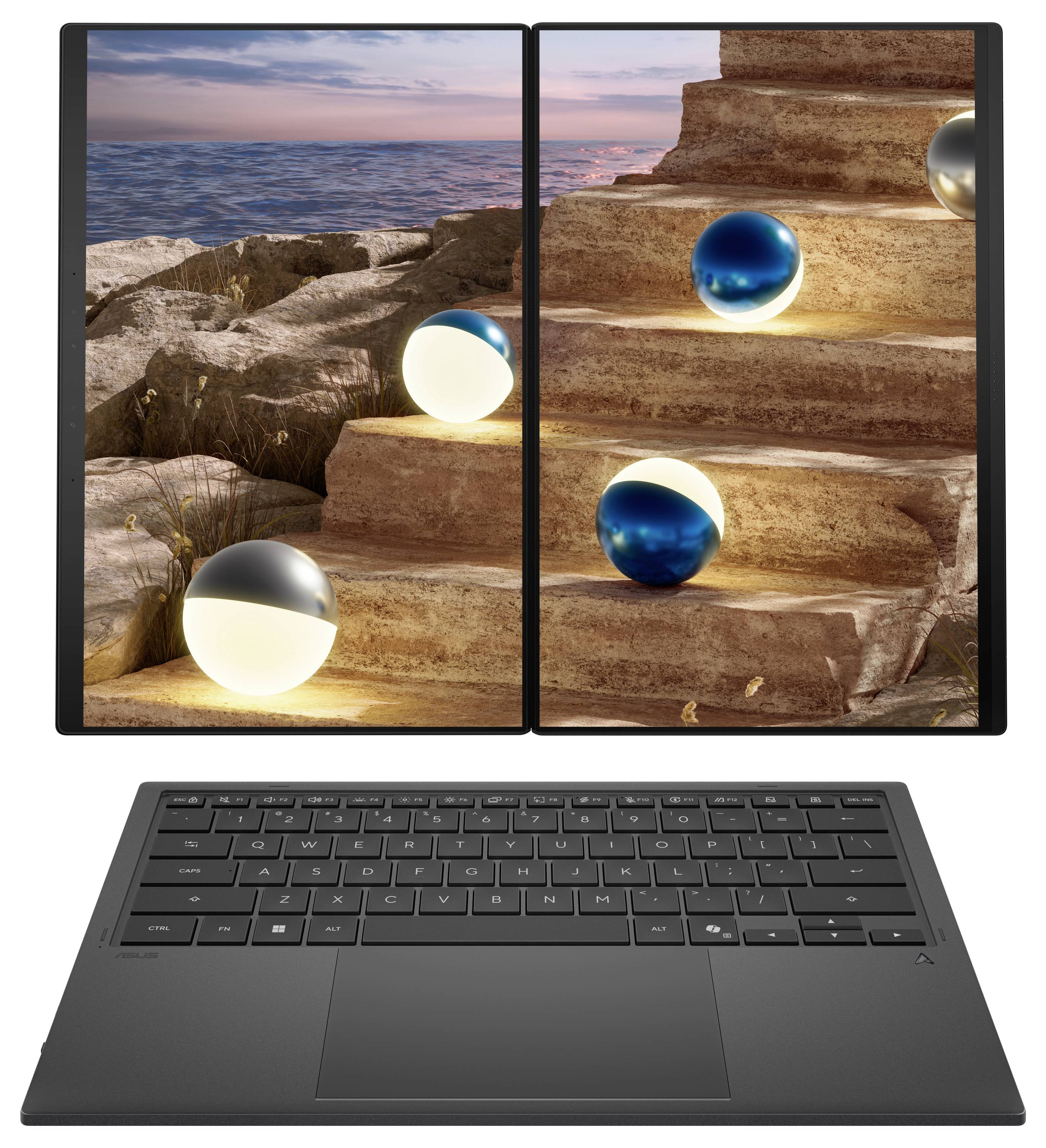Asus Notebook 35.6cm (14 Zoll) 3K 386H 32GB RAM 1TB SSD Deutsch, QWERTZ Intel Intel-Grafik Grau 90NB16V1-M00SK0