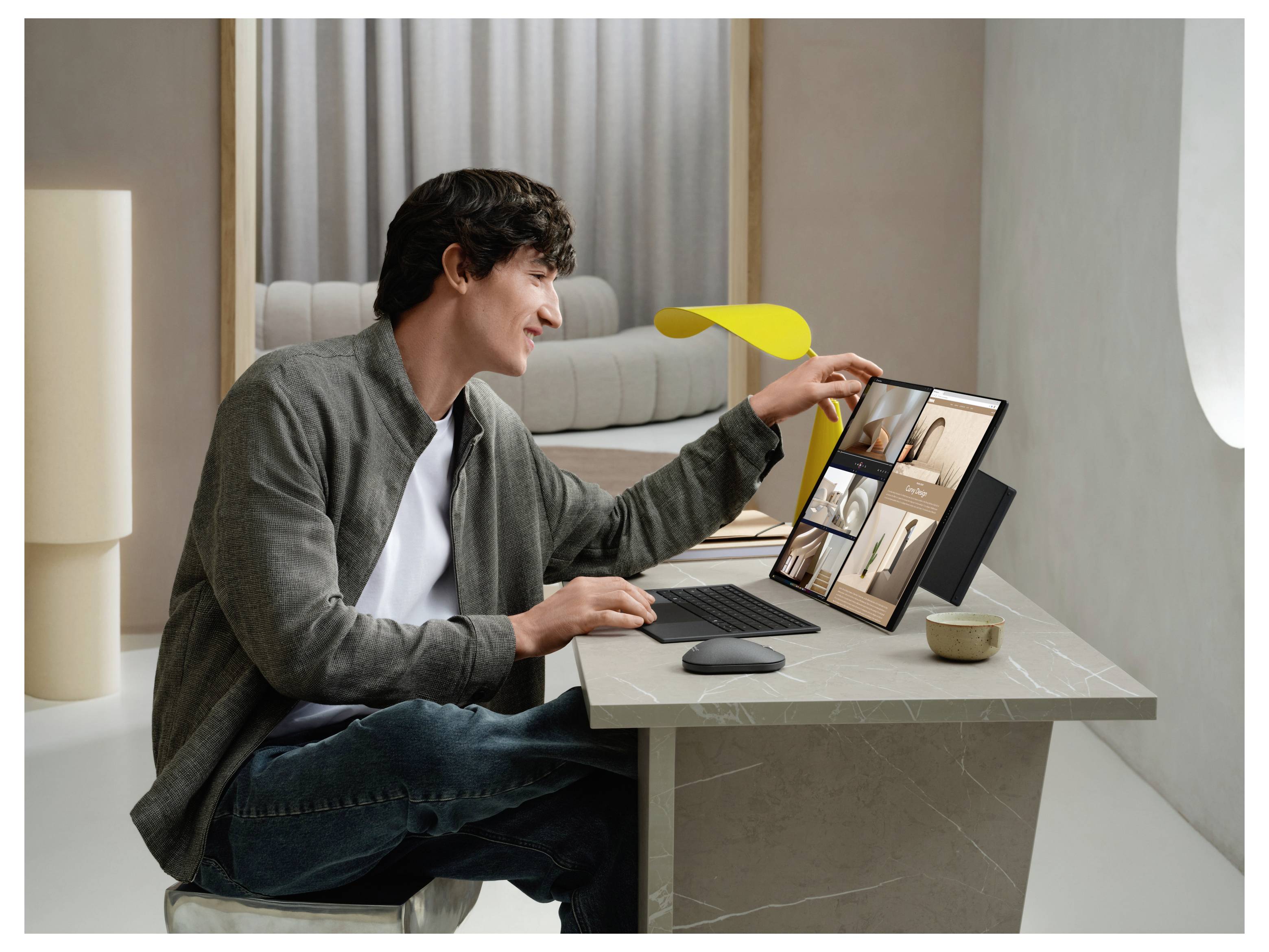 Asus Notebook 35.6cm (14 Zoll) 3K 386H 32GB RAM 1TB SSD Deutsch, QWERTZ Intel Intel-Grafik Grau 90NB16V1-M00SK0
