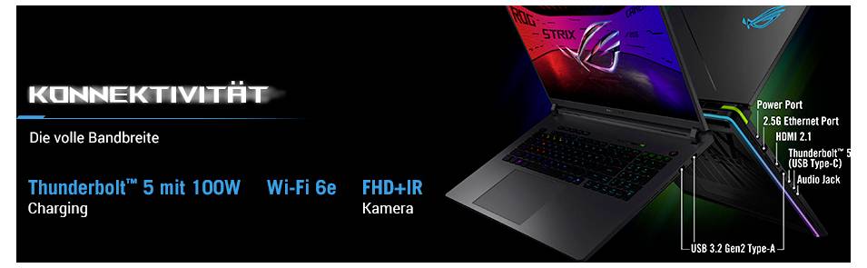 Asus Gaming Notebook 45.7cm (18 Zoll) WQXGA 290HX Plus 12GB RAM 1TB SSD Deutsch, QWERTZ Intel Intel-Grafik NVIDIA GeForce RTX