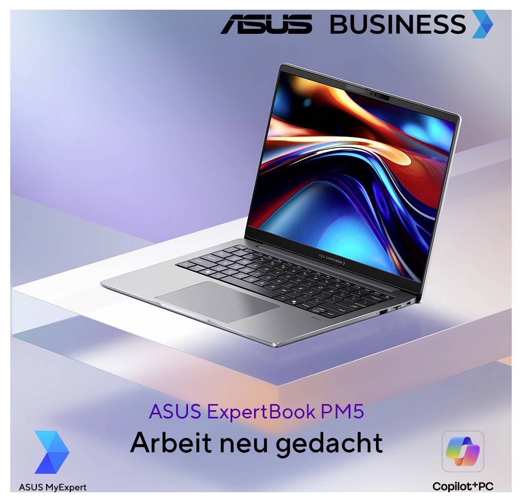 Asus Notebook 40.6cm (16 Zoll) WUXGA AMD Ryzen AI 7 445 64GB RAM 1TB SSD Deutsch, QWERTZ AMD AMD Radeon Grau 90NX0AB1-M002Y0