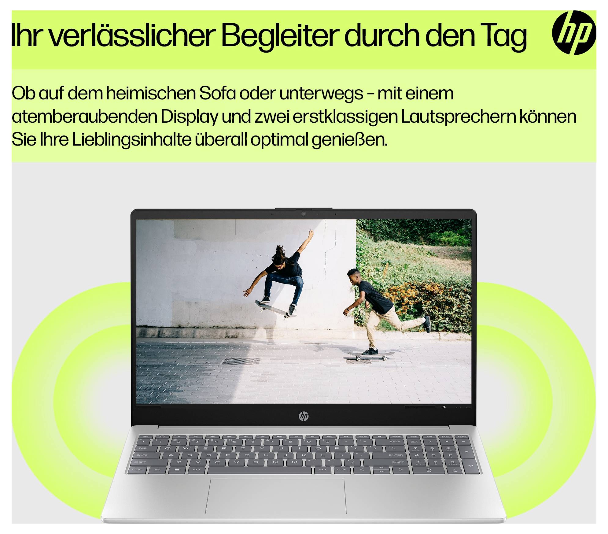 HP Notebook 39.6 cm (15.6 Zoll) Full HD 120U 16 GB RAM 512 GB SSD Deutsch, QWERTZ Intel Intel-Grafik Silber C6RF1EA