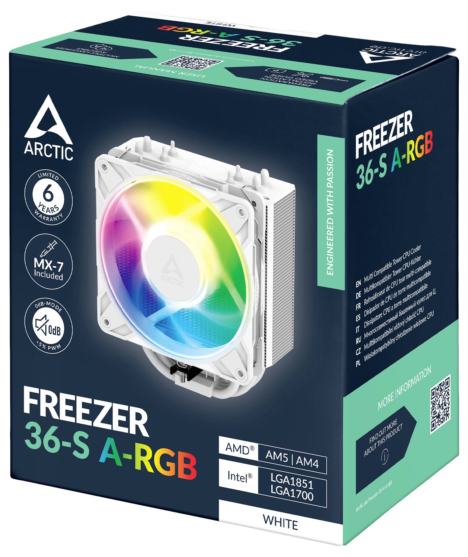 Arctic Kühler Freezer 36-S A-RGB (White) Chipsatz-Kühler mit Lüfter
