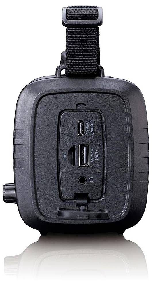 Lenco PDR-055BK Akku-Radio DAB+, FM Bluetooth®, DAB+, Notfallradio, UKW, USB Handkurbel, Taschenlampe, Weckfunktion, wiederaufladbar Schwarz