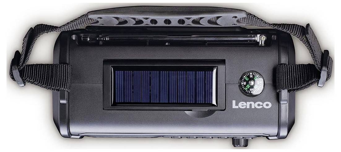 Lenco PDR-055BK Akku-Radio DAB+, FM Bluetooth®, DAB+, Notfallradio, UKW, USB Handkurbel, Taschenlampe, Weckfunktion, wiederaufladbar Schwarz