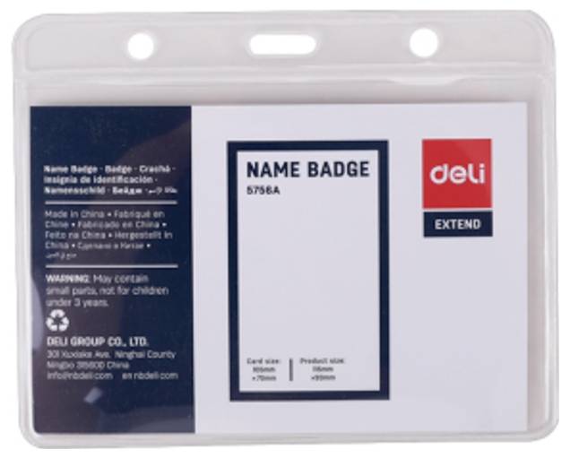 Verpacktes Feinkost-Namensschild-Set mit leerem Namensschild-Einsatz, rotem „Feinkost