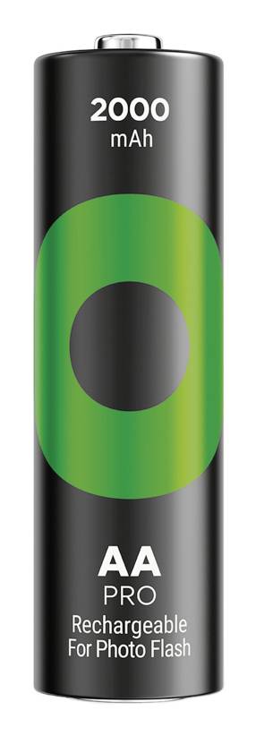 Schwarzer AA-Akku mit der Aufschrift „2000 mAh