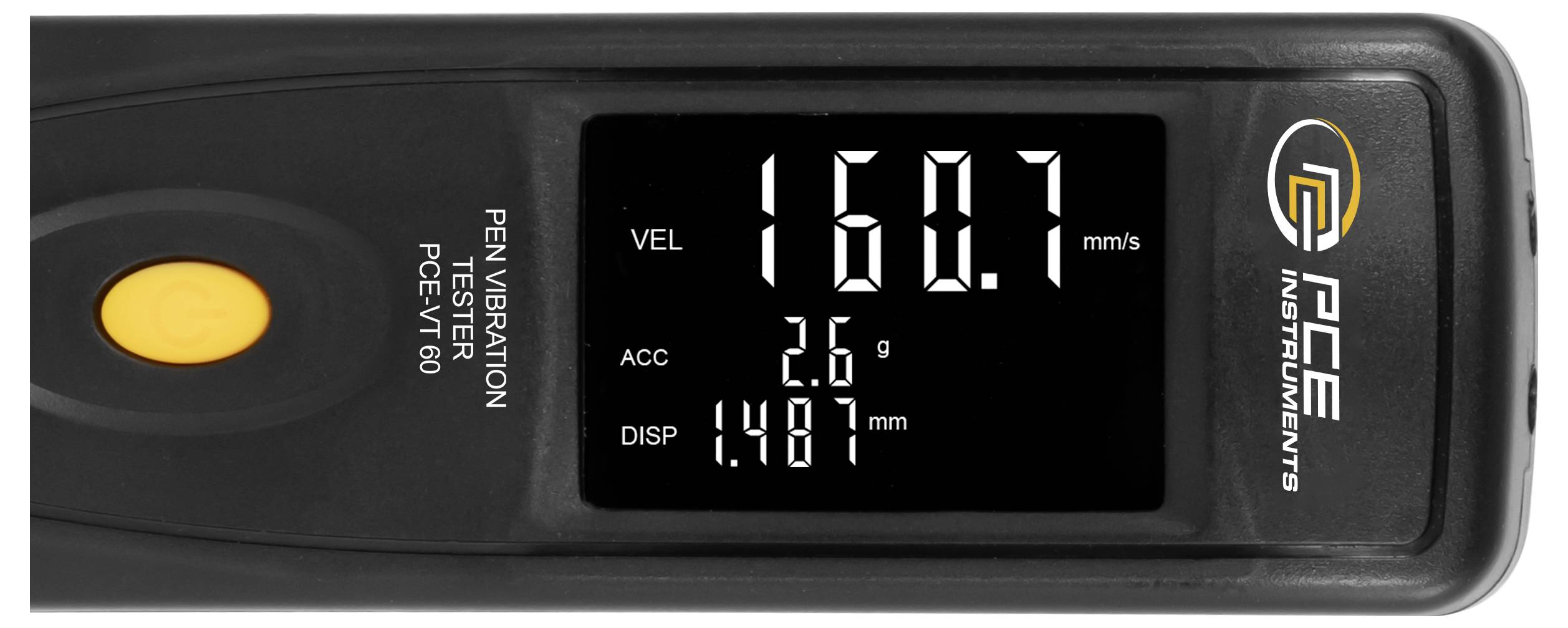Tragbares Vibrationsmessgerät-Display zeigt „160,7 mm/s